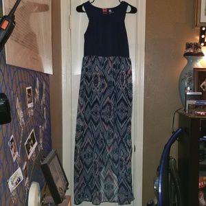 Navy Blue Sleeveless Maxi Dress